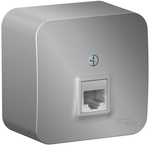 Розетка компьютерная накладная Systeme Electric Blanca 1-м. RJ45 5e алюминий картинка